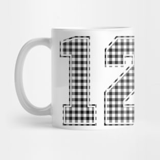 Plaid Number - 12 - Dark Mug